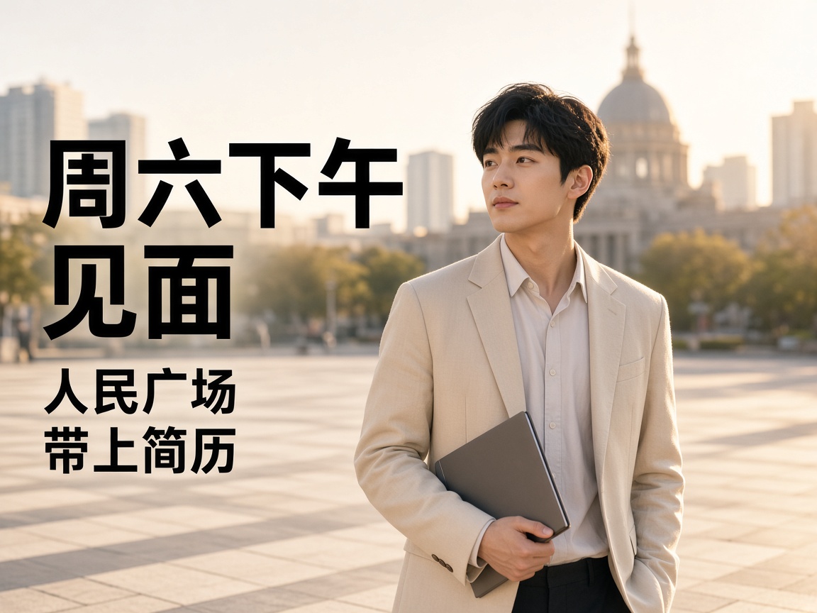 智能封面示例：周六下午见面，人民广场，带上简历